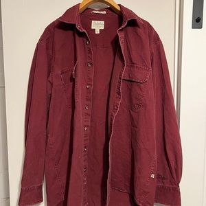 Cabela's Stonewash Canvas Long Sleeve Roughneck Button Down Shirt Men's XL Tall